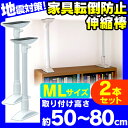 ★2本セット★【取付高さ50cm~80cm】家具転倒防止伸縮棒 ML KTB-50 ホワイト [アイリスオー...