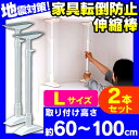 ★2本セット★【取付高60~100cm】家具転倒防止伸縮棒 L KTB-60 ホワイト [アイリスオーヤマ...