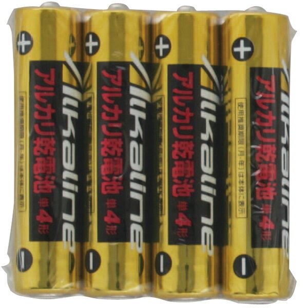 アルカリ乾電池　単4形（4本パック）　LR03/1.5V4S　【アイリスオーヤマ】【全品ポイント10倍！8/4 9:59まで】