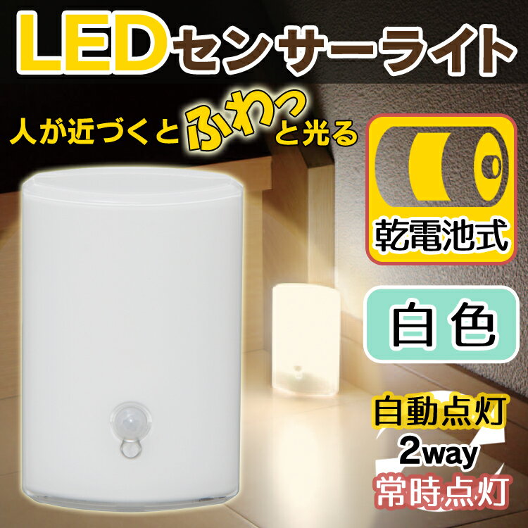 乾電池式 LEDセンサーライト BSL-05W スタンドタイプ ホワイト【センサーライト 防犯対策 ...:lock110:10018065