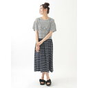 アースミュージックアンドエコロジー earth music&ecology SET2点 マキシワンピース+透かしかぎ針ニット (Light Gray Mixture)