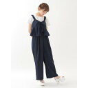 アースミュージックアンドエコロジー earth music&ecology SET3点 キャミソール+Tシャツ+スカーチョ (Navy)