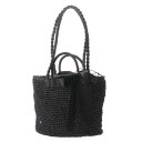 【アウトレット】カシュカシュ cache cache 2wayハンドルペーパーリボンかごバッグ (ブラック)