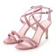 【アウトレット】テクスチャードクロスストラップサンダル / TEXTURED CROSS-STRAP SANDALS (Pink)
