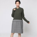 ファイン FINE リブニットドッキングワンピース (カーキ)