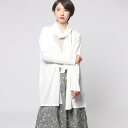 【アウトレット】カンカン KANKAN リブカットソーストール付カーディガン (ホワイト)