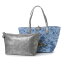ゲス GUESS BOBBI INSIDE OUT TOTE (DENIM LOGO/PEWTER)