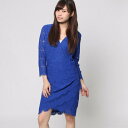 【アウトレット】ゲス GUESS 3QUARTER SLEEVE LYNA LACE DRESS (ELECTRIC BLUE)