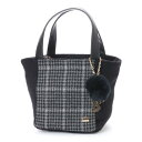 【アウトレット】ラ バガジェリー LA BAGAGERIE チェックウールトート Sサイズ (GRAY×BLACK)