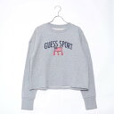 ゲス GUESS Originals SPORT US FLAG CROP CREW SWEAT (MELANGE GREY)【JAPAN EXCLUSIVE ITEM】