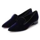 【アウトレット】カラーノ CARRANO 【INTER-CHAUSSURES】ベルベットオペラシューズ (ネイビー雑材)