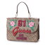 ゲス GUESS IN LOVE TOP HANDLE FLAP (BROWN)