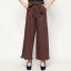 スタイルブロック STYLEBLOCK 綿ツイルサッシュベルト付きワイドパンツ (ブラウン)