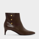 スクリュー スタッズディテールアンクルブーツ / SCREW STUD DETAIL ANKLE BOOTS (Brown)