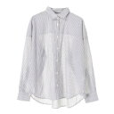 アースミュージックアンドエコロジー earth music&ecology イロイロコットン2wayカシュクールシャツ (Stripe Navy)