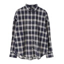 アースミュージックアンドエコロジー earth music&ecology イロイロコットン2wayカシュクールシャツ (Check Navy)