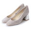 【アウトレット】ブリジット バーキン Bridget Birkin 【PARADIS COULEUR】6.5cmチャンキーヒールプレーンパンプス (ライトグレースウェード)