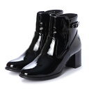 【WEB限定商品】ピッティ Pitti ショートレインブーツ (ブラックエナメル)