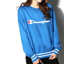 チャンピオン Champion 【Champion/チャンピオン】 ロゴトレーナー アクティブスタイル スウェット クルーネック (ブルー【340】)