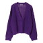 イーハイフンワールドギャラリー E hyphen world gallery ワッフルショート丈カーディガン (Purple)