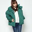 スタイルブロック STYLEBLOCK 高密度タフタビッグシルエット中綿ジャケット (グリーン)