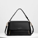 ジップディテール フロントフラップバッグ / Zip Detail Front Flap Bag (Black)