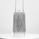 【アウトレット】クリスタルエンベリッシュド フリンジディテールバッグ / Crystal Embellished Fringe Detail Bag (Si