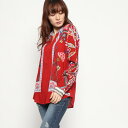 【アウトレット】デシグアル Desigual シャツ長袖 (ピンク/レッド)