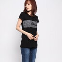 ゲス GUESS LACE LOGO TEE (JET BLACK)