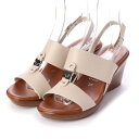 【アウトレット】イタリアンシューメーカーズ ITALIAN SHOEMAKERS 【INTER-CHAUSSURES】メタルセンターウェッジソールサンダル (ベージュ)