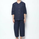 スタイルブロック STYLEBLOCK 甚平風しじら織りルームウェア (ネイビー)