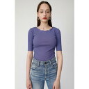マウジー moussy SCALLOPED CUT TOP (パープル)