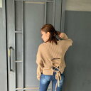 【アウトレット】アンビー ENVYM バックリボンニット (BEIGE)