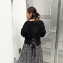 【アウトレット】アンビー ENVYM バックリボンニット (BLACK)