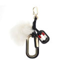 トミーヒルフィガー TOMMY HILFIGER ロゴチャームレザーキーホルダー (ホワイト)