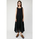マウジー moussy LINEN TIERED DRESS (ブラック)