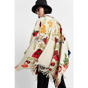 【アウトレット】デシグアル Desigual ポンチョ FLOWE REV. (ホワイト)