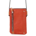 オティアス Otias 【日本製】シュリンクレザーオイル仕上げ×ヌメ革 モバイルネックショルダーバッグ (レッド)