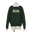 フィント F i.n.t 衿付きレタードニットプルオーバー (GREEN)