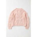 マウジー moussy LOW GAUGE CABLE KNIT (ライトピンク)