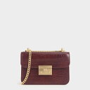 【再入荷】ウーベンボクシー プッシュロックテクスチャードバッグ / Woven Boxy Push Lock Textured Bag (Burgun