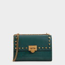 クロックエフェクト エンベリッシュドクラッチ / Croc-Effect Embellished Clutch (Dark Green)