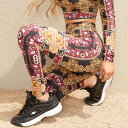 【アウトレット】ゲス GUESS CLOVIA BAROQUE LEGGINGS (TEMPTATION SCARF PRINT BLACK)