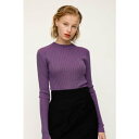スライ SLY SPARKLE RIB HG TOPS (パープル)