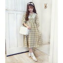 フィント F i.n.t レース衿チェックワンピース (BEIGE)