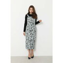 【アウトレット】リエンダ rienda Leopard JQ Jumper Dress (ミント)