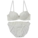 パリーゼ palissee フラワーリボンケミカルレース 3/4カップブラ&ショーツ【返品不可商品】 (オフホワイト)