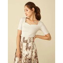 ROYAL PARTY バックレースアップ半袖トップス ベージュ