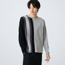 ティーケー タケオ キクチ tk.TAKEO KIKUCHI モール配色ストライプニット (グレー)