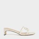 【2020 SUMMER】スネークプリント ミスマッチドブレードヒールサンダル / Snake Print Mismatched Blade Heel Sandals (Chalk)